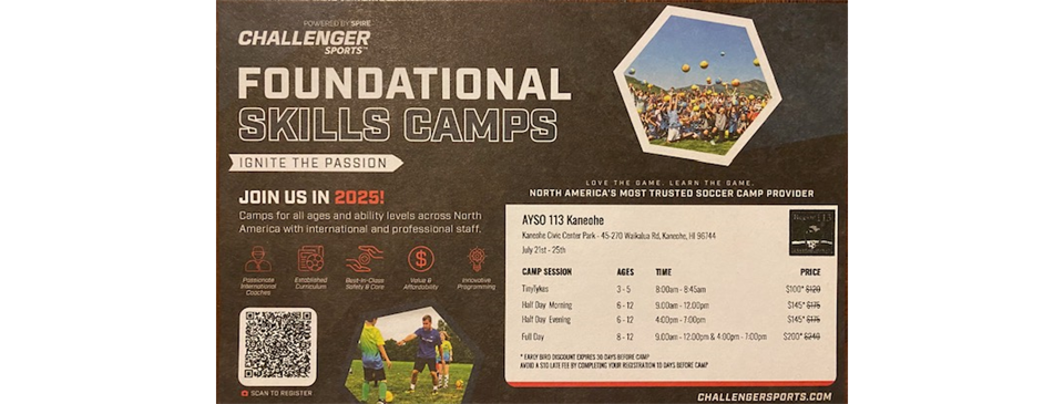 Challenger Soccer Camp July 21st - July 25th