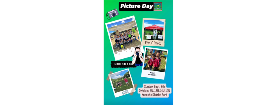 Picture Day #1 - Sunday, Sept. 7th (6U, 12U, 14U-19U)