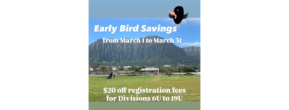 Early Bird Savings for Fall '26 from March 1 to March 31